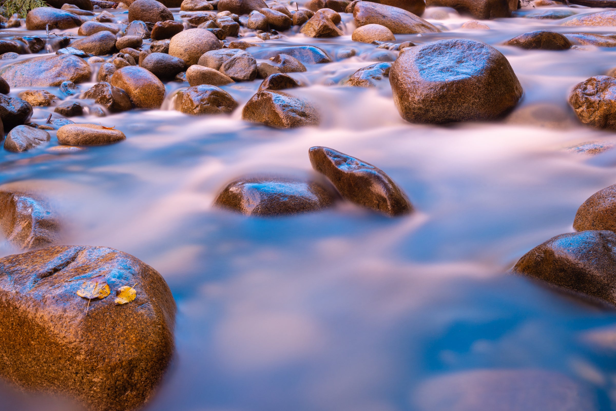 Natural Action Stream Flowing Structured Water