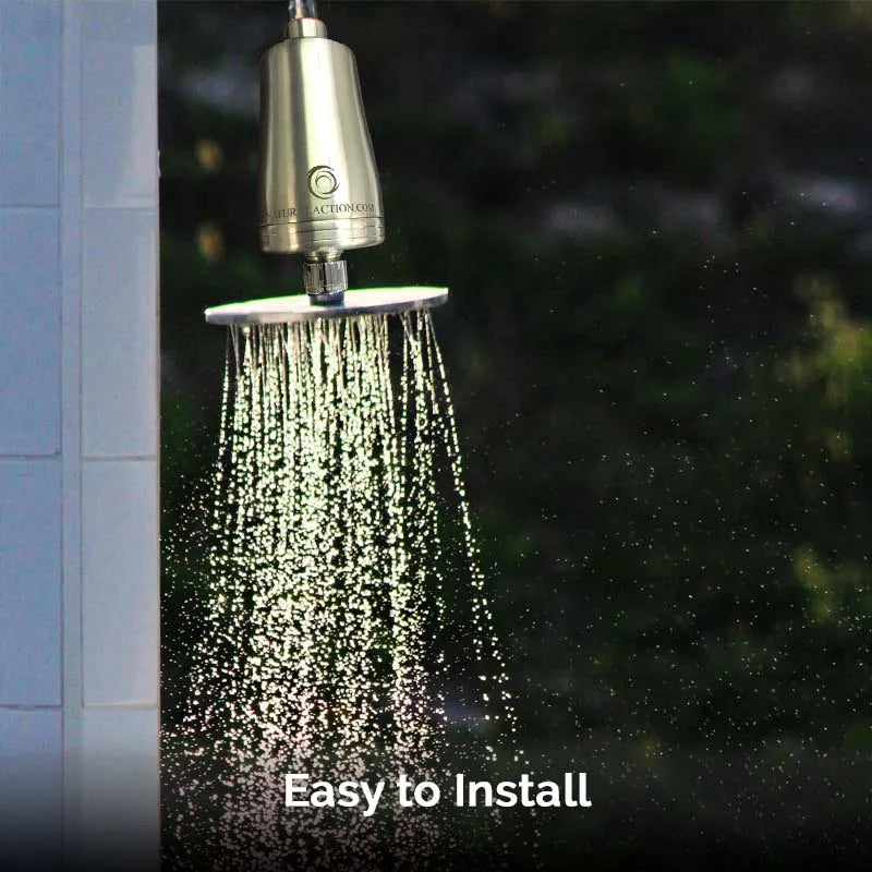 Natural Action Shower is easy to install Structured Water
