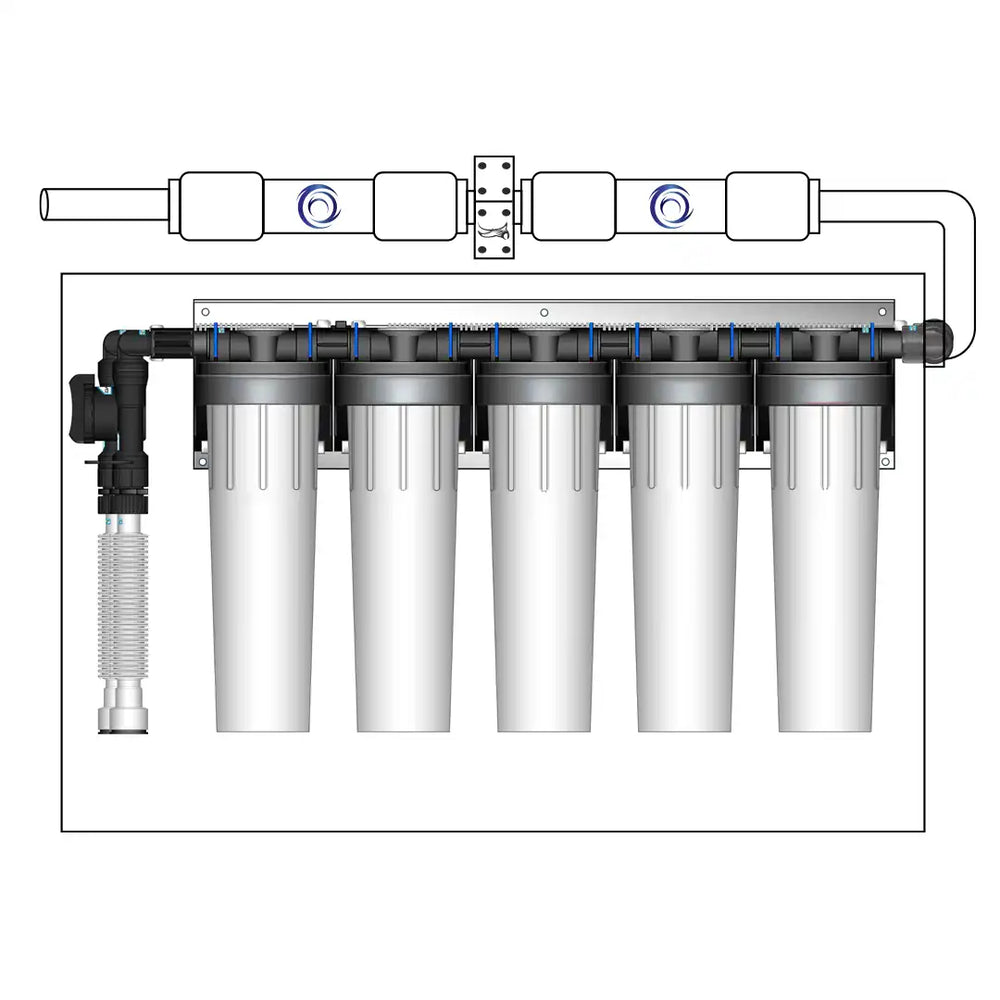 5 stage Whole Home Natural Action Filter System Line Art