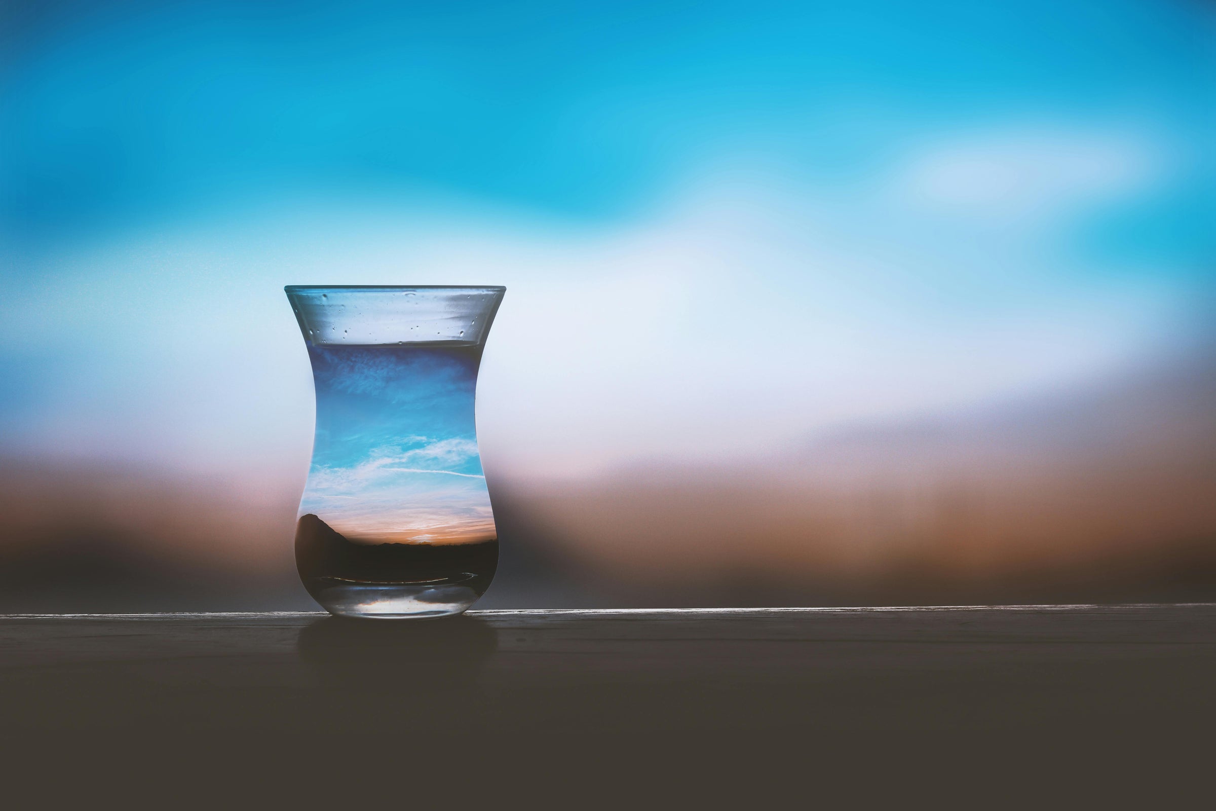 Natural Action water glass with view